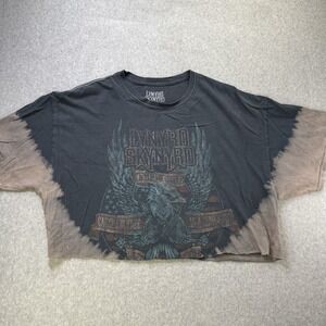 Lynyrd Skynyrd Bleached Crop Band Tee Shirt Medium Black‎ Graphic Rock Eagle